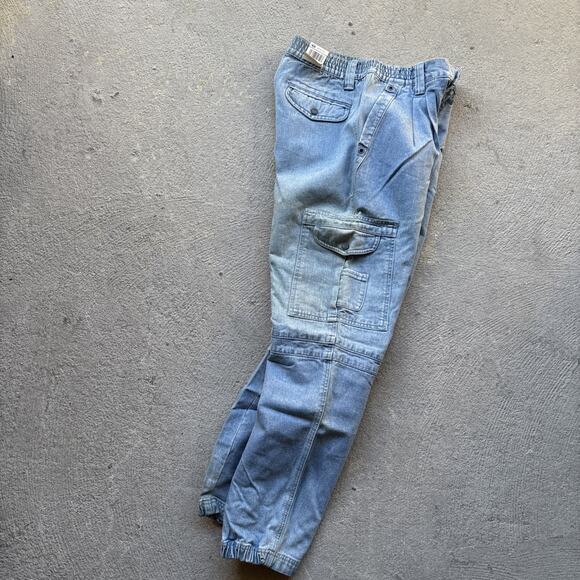 Deadstock 90s Dockers Jeans Mens 29x30 Pleated Denim Levis Cargo Tapered Vintage - Picture 11 of 11
